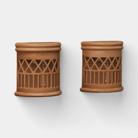 2pk 10L Filament Woven Deck Solar Outdoor Fence Accent Table Lamp